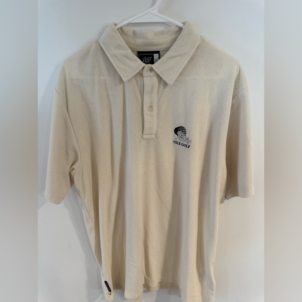 Vice Golf Cream Towel Polo Shirt